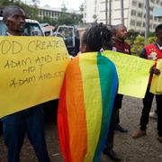 Demonstranter för och emot lagarna i Nairobi.