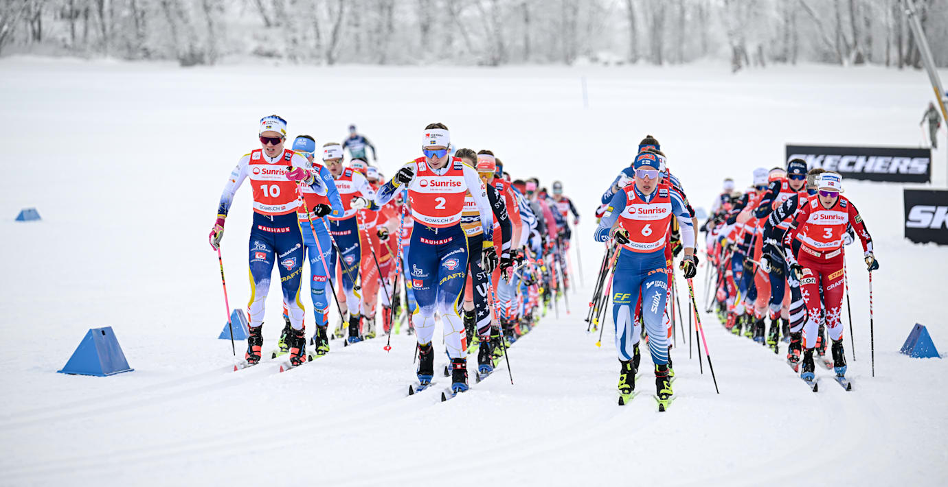 Emma Ribom var med i täten i början av loppet.