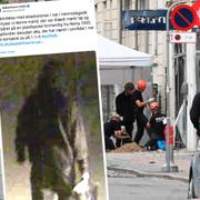 Bild på den man som polisen nu efterlyser/polisens tekniker på plats efter explosionen.