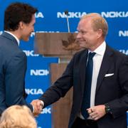 Kanadas premiärminister Justin Trudeau och Nokias vd Pekka Lundmark