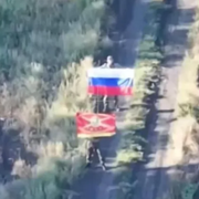 Ryska försvarsdepartementet har publicerat en bild på vad man påstår är ryska styrkor i Zaporizke. 