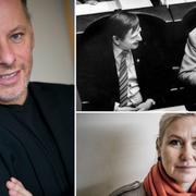 Johan Ehrenberg, Gösta Bohman och Olof Palme samt infrastrukturminister Anna Johansson (S).