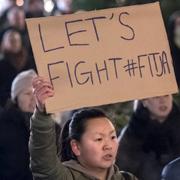 Från demonstration efter tingsrättsdomen. Arkiv.