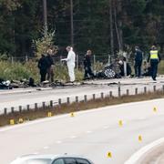 Polisens tekniker arbetat på olycksplatsen.