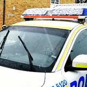 Polisen vid brottsplatsen.