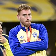 Dejan Kulusevski under vårens VM-playoff mellan Sverige och Polen på Strawberry Arena.