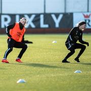 Göteborgs FC tränar på torsdagen. På bilden: Pauline Hammarlund, Stina Blackstenius och Lotta Ökvist