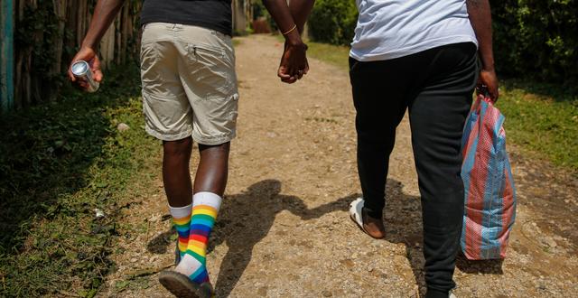 Homosexuella flyktingar från Uganda i Kenya.  Brian Inganga / AP