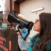 Klimataktivister demonstrerar i San Francisco. 