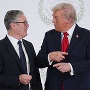 Donald Trump och Keir Starmer i oktober förra året.