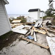 Även stranden i Ljunghusen drabbades av Babet. 