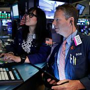 Börshandlare på Wall Street. Arkivbild.
