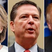 Hillary Clinton, James Comey och Donald Trump.