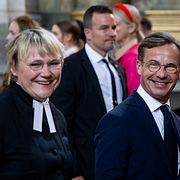 Statsminister Ulf Kristersson (M) och Birgitta Ed.