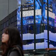 Börskurser från japanska Nikkei-indexet. Arkivbild.
