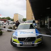 Polisen på mordplatsen