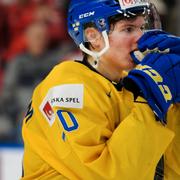 Sveriges Timothy Liljegren och Isac Lundeströ m  efter finalförlusten.