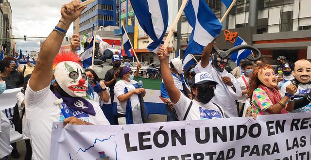 Demonstrationer mot Ortega i Nicaragua. Javier Cordoba / TT NYHETSBYRÅN