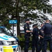 Polisens avspärrningar i samband med mordet