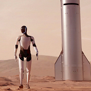 Space X illustration av Mars.