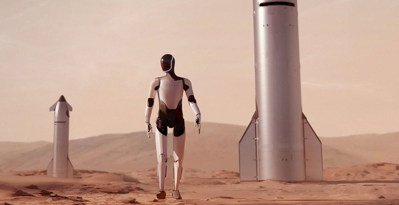 Space X illustration av Mars.