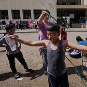 Internflyktingar i Sidon, Libanon den 18 mars 2026.