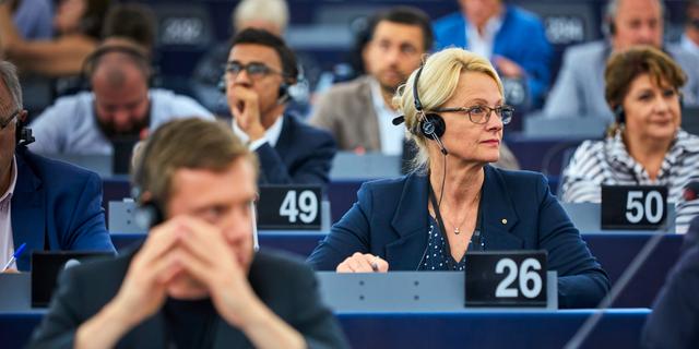 Heléne Fritzon i EU-parlamentet. Fredrik Persson/TT