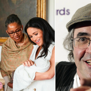 Harry och Meghans familjer träffar bebisen (t v), Danny Baker (t h).