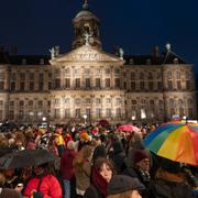 Protest i Amsterdam den 24 november mot Geert Wilders parti PVV.  