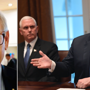 Sveriges tidigare statsminister och utrikesminister Carl Bildt (M) och USA:s president Donald Trump. 