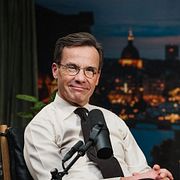 Ulf Kristersson (M) i poddstudion.