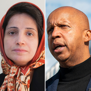 Lottie Cunningham Wren, Ales Bialiatski, Nasrin Soutodeh och Bryan Stevenson.