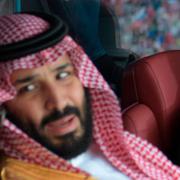 Saudiarabiens kronprins Mohammed bin Salman, Fifas ordförande Gianni Infantino och Rysslands president Vladimir Putin under fotbolls-VM 2018.