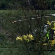 Ambulanshelikopter på plats i Kungälv.