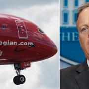 Vita husets pressekreterare Sean Spicer kommenterade Norwegians flygtillstånd under en presskonferens.