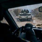 Ukrainsk stridsvagn i Luhansk. 