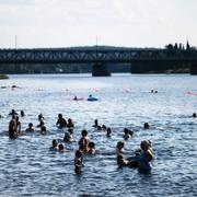Ounaskoski strand i Rovaniemi, Finland.