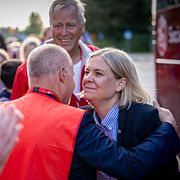 S-ledaren Magdalena Andersson under valkampanjen tidigare i september.
