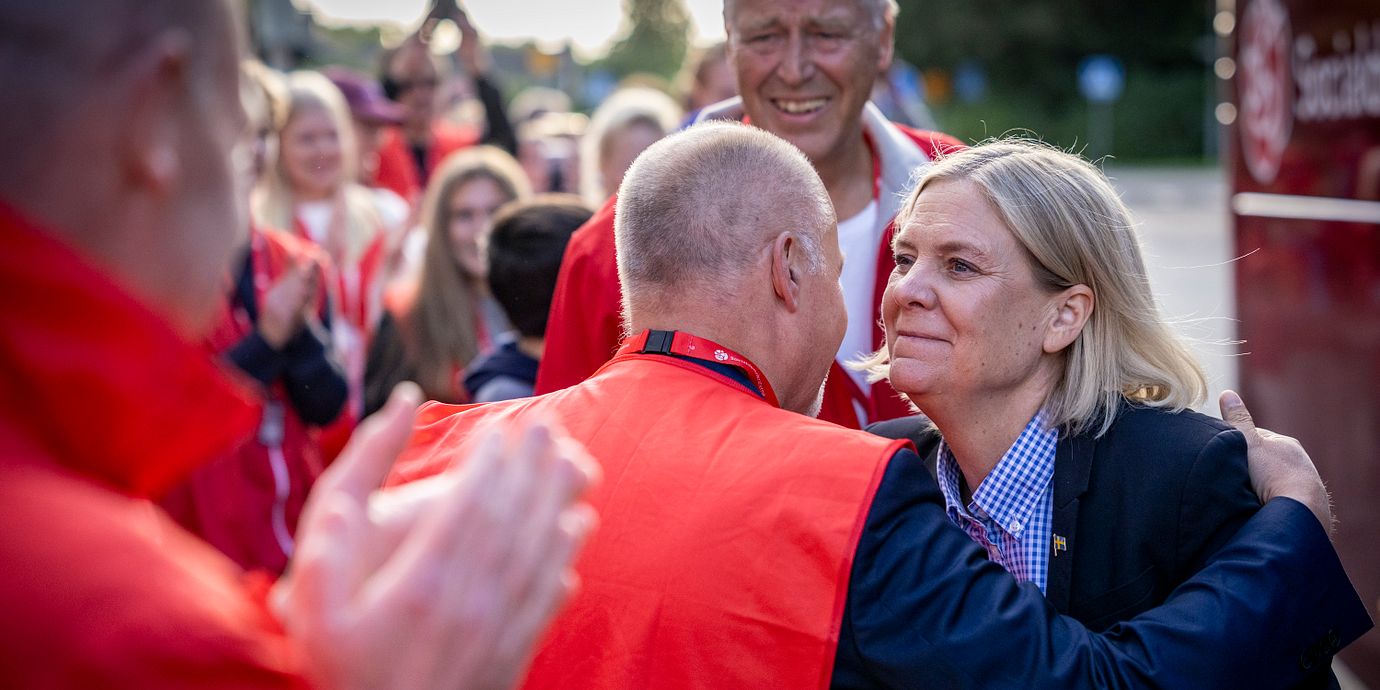 S-ledaren Magdalena Andersson under valkampanjen tidigare i september.