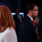 C-ledaren Annie Lööf och SD-ledaren Jimmie Åkesson.