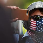 Vit makt-demonstration i Washington D.C. Arkivbild.