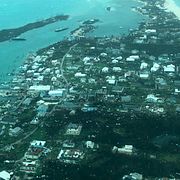 Flygbild över Man-o-War Cay, Bahamas, tisdagen den 3 september