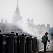 Desinficering i Moskva.