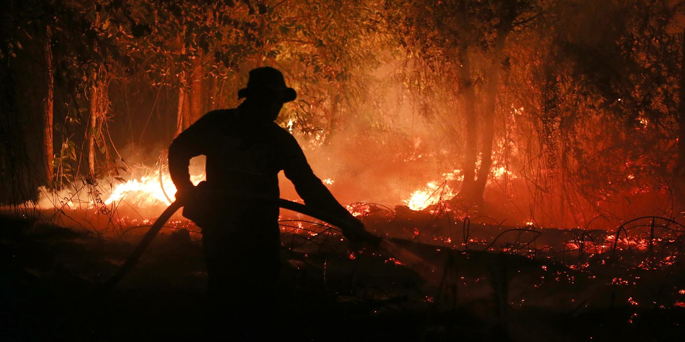 Skogsbrand i Indonesien.