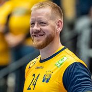 Jim Gottfridsson under en handbollslandskamp mellan Sverige och Kroatien i maj.