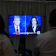 Bild från valdebatten mellan Donlad Trump och Kamala Harris. 