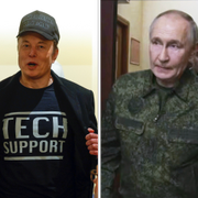 Volodymyr Zelenskyj, Elon Musk, Vladimir Putin