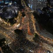 Demonstration i Tel Aviv, 26 augusti 2025. 