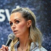 Programledaren Karin Frick.