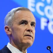 Kanadas premiärminister Mark Carney i Davos. 